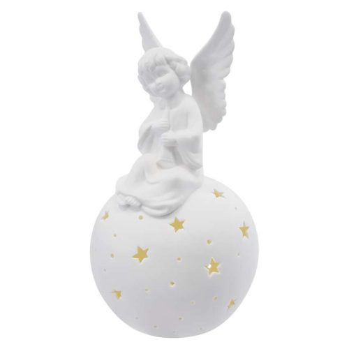 EMOS DCLW33, LED kerámia angyal, 29 cm, 2x AA, meleg fehér, időzítő