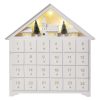 EMOS DCWW02, LED adventi naptár, fa, 35x33 cm, 2x AA, beltéri, meleg fehér, időzítő
