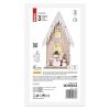 EMOS DCWW18, LED dekoráció, fa – házikó hóemberekkel, 28,5 cm, 2x AA, beltéri, meleg fehér, időzítő