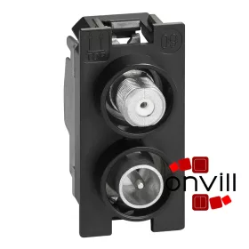   Bticino Living Now TV Aljzat + F Típusú TV Aljzat, Csillagpontos, 1,5 dB, 1 Modulos