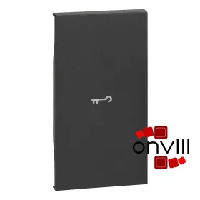   Bticino Living Now Fényjelzős Billentyű, Kulcsjellel, 2 Modulos, Fekete