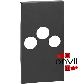   Bticino Living Now TV-RD-SAT Csatlakozó Aljzat Burkolat, 2 Modulos, Fekete