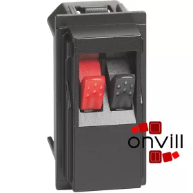   Bticino Living Now Hangszóró Csatlakozóaljzat (2 Kivezetéssel), 1 Modulos, Fekete