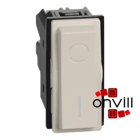   Bticino Living Now Kétpólusú Kapcsoló 16 AX, Fényjelzéssel, 250V, 1 Modulos, Csavaros, Homok