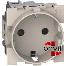   Bticino Living Now 2P+F Csatlakozóaljzat Biztonsági Zsaluval, Csavaros, 2 Modulos, Homok