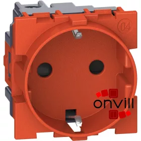   Bticino Living Now 2P+F Csatlakozóaljzat Biztonsági Zsaluval, Csavaros, 2 Modulos, Piros