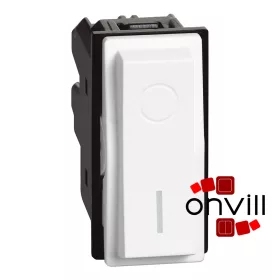   Bticino Living Now Kétpólusú Kapcsoló 16 AX, Fényjelzéssel, 250V, 1 Modulos, Csavaros, Fehér