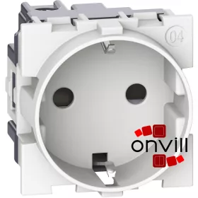   Bticino Living Now 2P+F Csatlakozóaljzat Biztonsági Zsaluval, Csavaros, 2 Modulos, Fehér