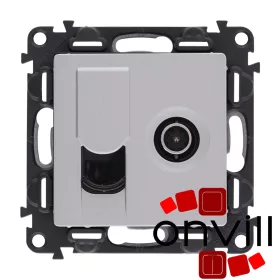   Legrand La753055, Valena Life TV Csatlakozóaljzat + Rj45 Cat.6 UTP Aljzat, Alumínium