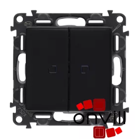   Legrand LB752008J, Valena Life Kettős Váltókapcsoló Jelzőfénnyel, 10 AX, Fekete