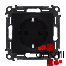   Legrand LB753020, Valena Life 2P+F Csatlakozóaljzat Biztonsági Zsaluval, Rugós Vezetékbekötéssel, Fekete