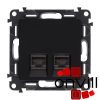 Legrand LB753045, Valena Life 2XRJ45 Cat.6A UTP Informatikai Csatlakozóaljzat, Fekete