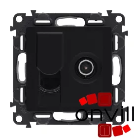   Legrand LB753055, Valena Life TV Csatlakozóaljzat + Rj45 Cat.6 UTP Aljzat, Fekete