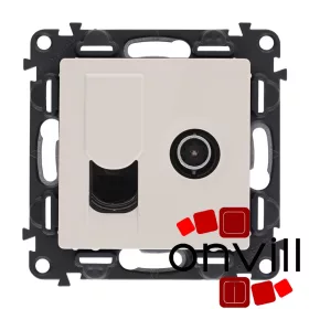   Legrand Le753055, Valena Life TV Csatlakozóaljzat + Rj45 Cat.6 UTP Aljzat, Elefántcsont