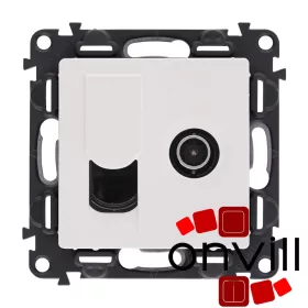   Legrand Lf753055, Valena Life TV Csatlakozóaljzat + Rj45 Cat.6 UTP Aljzat, Fehér