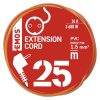 EMOS P01225R, Hosszabbító 25 m / 1 aljzat / narancssárga / PVC / 250 V / 1,5 mm2