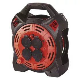   EMOS P08215, Kültéri kábeldob 15 m / 4 aljzat / gumi-neoprén / 230 V / 1,5 mm2 LED fényvisszaverővel