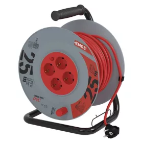   EMOS P09225M, Kábeldob 25 m / 4 aljzat / fekete / PVC / 230 V / 2,5 mm2