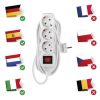 EMOS P1325R, Hosszabbító 5 m / 3 aljzat / kapcsolós / fehér / PVC / 1,5 mm2