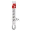 EMOS P1523CU, Hosszabbító 3 m / 5 aljzat / kapcsolós / fehér / 1× USB-A + 1× USB-C  / 1,5 mm2