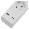 EMOS P1523CU, Hosszabbító 3 m / 5 aljzat / kapcsolós / fehér / 1× USB-A + 1× USB-C  / 1,5 mm2