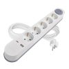 EMOS P1523PD, Hosszabbító 3 m / 5 aljzat / kapcsolós / fehér / 1× USB-A + 1× USB-C  / 1,5 mm2