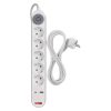 EMOS P1523PD, Hosszabbító 3 m / 5 aljzat / kapcsolós / fehér / 1× USB-A + 1× USB-C  / 1,5 mm2