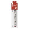 EMOS P1523PD, Hosszabbító 3 m / 5 aljzat / kapcsolós / fehér / 1× USB-A + 1× USB-C  / 1,5 mm2