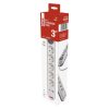 EMOS P1523PD, Hosszabbító 3 m / 5 aljzat / kapcsolós / fehér / 1× USB-A + 1× USB-C  / 1,5 mm2