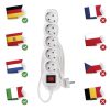 EMOS P1523R, Hosszabbító 3 m / 5 aljzat / kapcsolós / fehér / PVC / 1,5 mm2