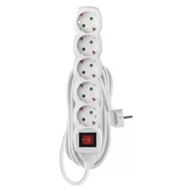   EMOS P1525R, Hosszabbító 5 m / 5 aljzat / kapcsolós / fehér / PVC / 1,5 mm2