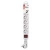 EMOS P1622, Hosszabbító 2 m / 6 aljzat / kapcsolós / fehér / PVC / 1 mm2
