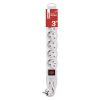 EMOS P1623R, Hosszabbító 3 m / 6 aljzat / kapcsolós / fehér / PVC / 1,5 mm2