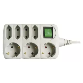   EMOS PS1721, Hosszabbító 1,5 m / 7 aljzat / kapcsolós / szürke / PVC / 1 mm2