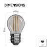 EMOS ZF1121, LED izzó Filament Mini Globe / E27 / 3,4 W (40 W) / 470 lm / természetes fehér