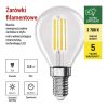 EMOS ZF1A42, LED izzó Filament Mini Globe A CLASS / E14 / 3,8 W (60 W) / 806 lm / meleg fehér