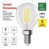 EMOS ZF1A43, LED izzó Filament Mini Globe  A CLASS/ E14 / 3,8 W (60 W) / 806 lm / Természetes fehér