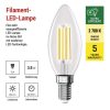 EMOS ZF3A42, LED izzó Filament gyertya A CLASS/ E14 / 3,8 W (60 W) / 806 lm / Meleg fehér