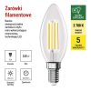 EMOS ZF3A42, LED izzó Filament gyertya A CLASS/ E14 / 3,8 W (60 W) / 806 lm / Meleg fehér