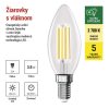 EMOS ZF3A42, LED izzó Filament gyertya A CLASS/ E14 / 3,8 W (60 W) / 806 lm / Meleg fehér