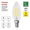 EMOS ZF3A43, LED izzó Filament gyertya A CLASS/ E14 / 3,8 W (60 W) / 806 lm / természetes fehér