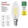 EMOS ZF3A43, LED izzó Filament gyertya A CLASS/ E14 / 3,8 W (60 W) / 806 lm / természetes fehér
