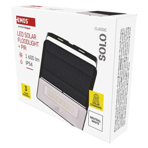 EMOS ZG122S, EMOS LED reflektor hordozható SOLO, PIR, 1600lm IP54 természetes fehér