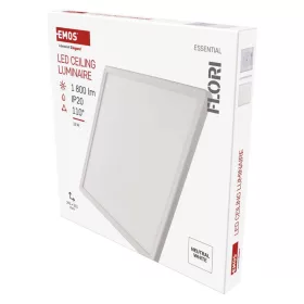   EMOS ZM1402, LED felületi lámpatest FLORI négyzet, fehér, 18W, semleges fehér