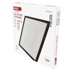   EMOS ZM1406, LED felületi lámpatest FLORI négyzet, fekete, 18W, semleges fehér