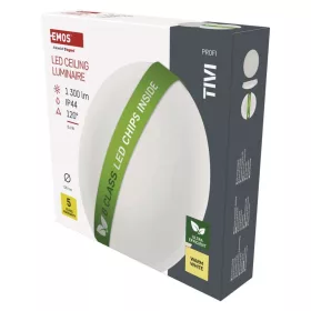   EMOS ZM3416, LED mennyezeti lámpatest TIVI, B CLASS, kerek, fehér 8,6W, IP44, Meleg fehér