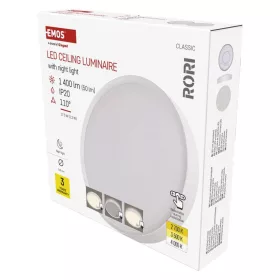   EMOS ZM4400, LED felületi lámpatest RORI kerek, fehér, 17W, CCT