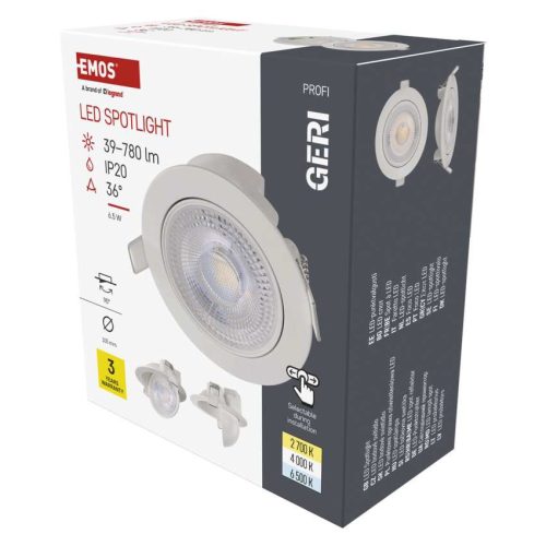 EMOS ZV1160, LED reflektor GERI fehér, kerek, 6,5W CCT